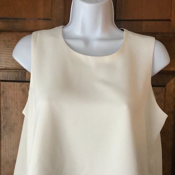 Tommy Hilfiger Ivory Sleeveless Tunic w/Lace Hem Small - Picture 2 of 12